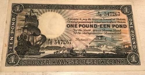 1942 ONE POND BANK NOTE