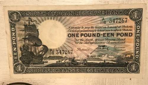 1942 ONE POND BANK NOTE