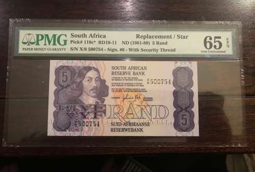 2x PMG GRADED ( R5 * REPLACEMENT NOTE ) GEM. 65 in Sequence!!!