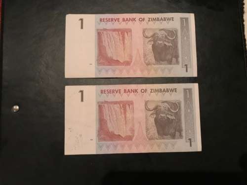 2 x ZIMBABWE 1 $ NOTES ( In sequence)