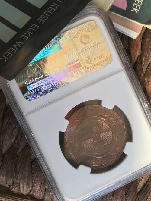 1898 ZAR PENNY ( MS 62 RB ) RED BROWN !!!