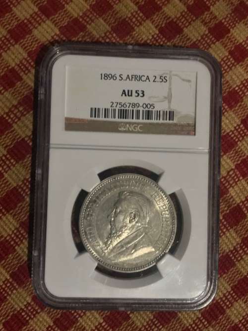 ZAR 1896 HALFCROWN (AU 53 )