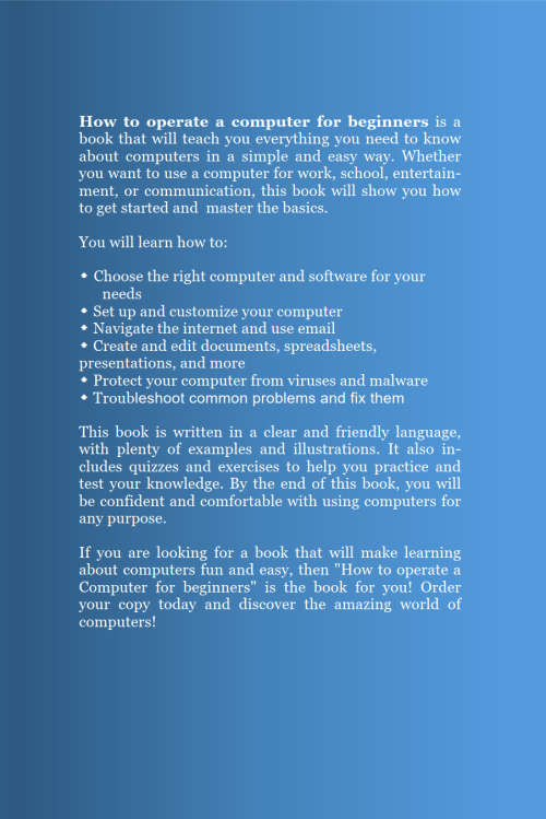 How to Operate a Computer for Beginners - E-book - PDF