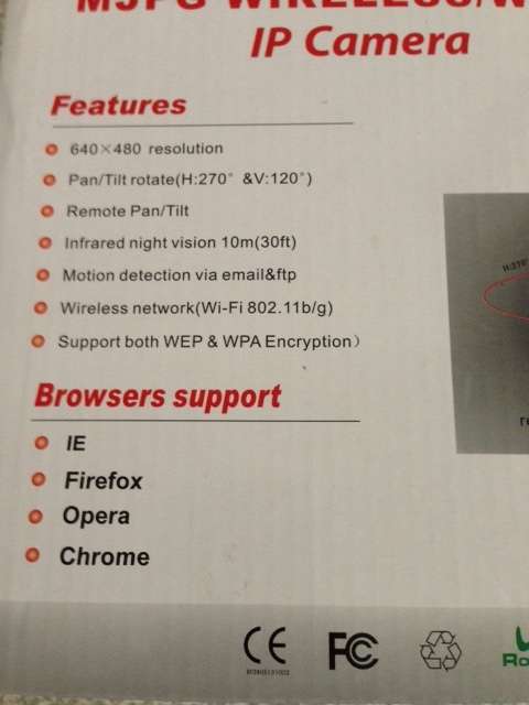 MJPG Wireless / Wired IP Camera