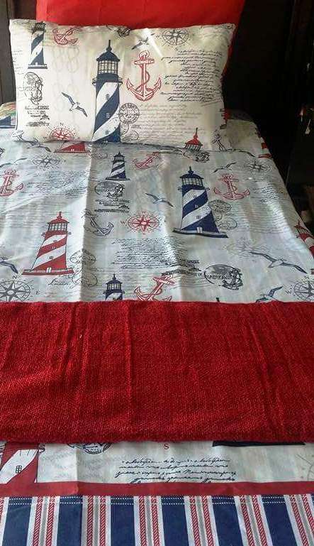 NAUTICAL THREE QUARTER DUVET COVER + 1 PILLOWCASE