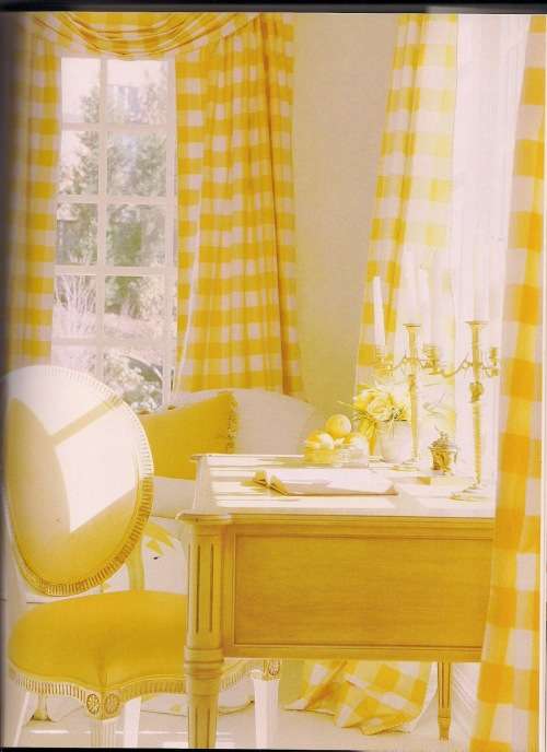 *BEAUTIFUL KITCHEN YELLOW CHECK CURTAIN *250 METRES WITH A 120 DROP!!