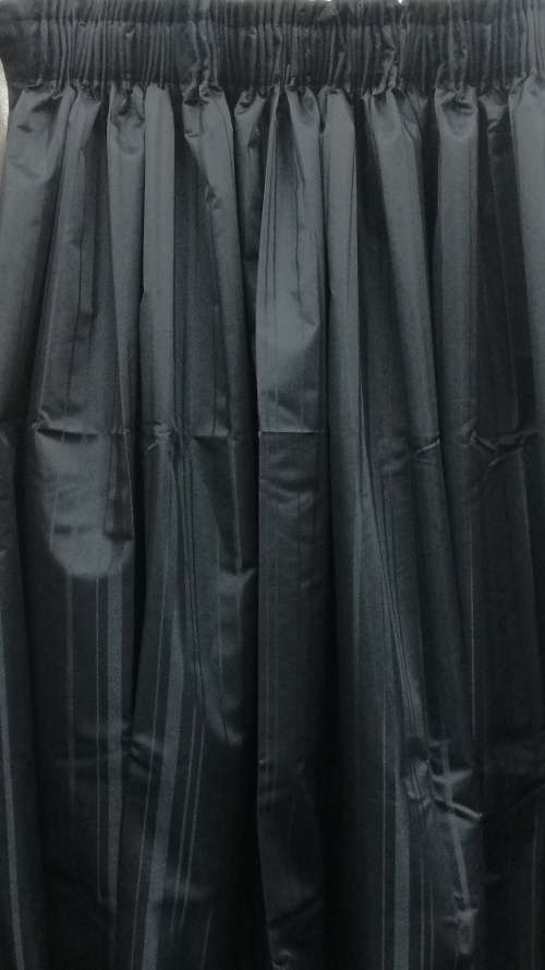 *SATIN STRIPE BLACK SELF LINED CURTAIN *225 METRES WITH A 218 DROP!!