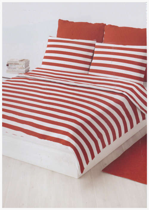 Stripe Red 3/4 Duvet Cover Set