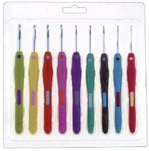 9PCS Soft Grip Crochet Hook Set