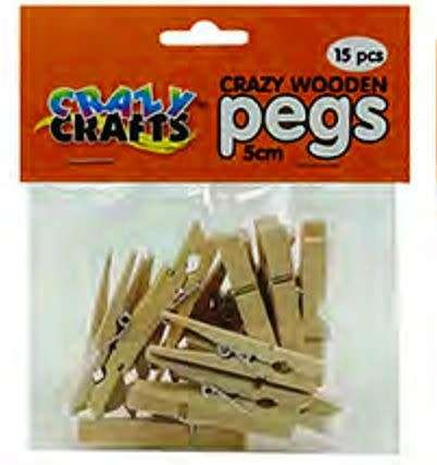 Wooden Pegs 5cm -15Pcs
