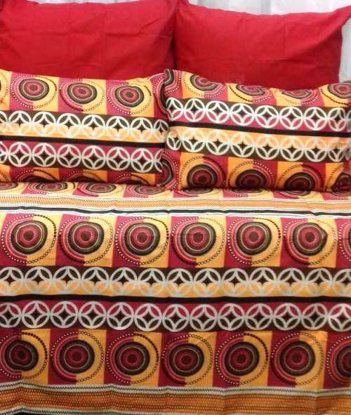 4 Piece Microfibre Circle Design Queen Duvet Cover Set