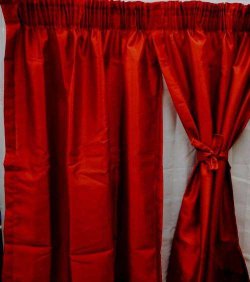 Faux Silk Rust 220cm X 120cm Unlined Curtain