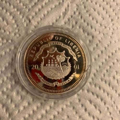 Mandela Liberia 10 $ Silver Coin ( Unc) * with toning*