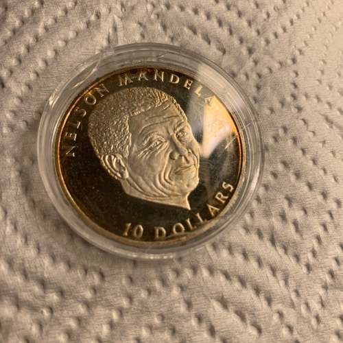Mandela Liberia 10 $ Silver Coin ( Unc) * with toning*