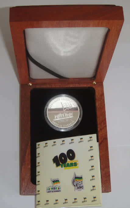 Mandela ANC centennial celebration 1oz silver in original box *no gold*