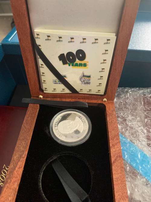 Mandela ANC centennial celebration 1oz silver in original box *no gold*