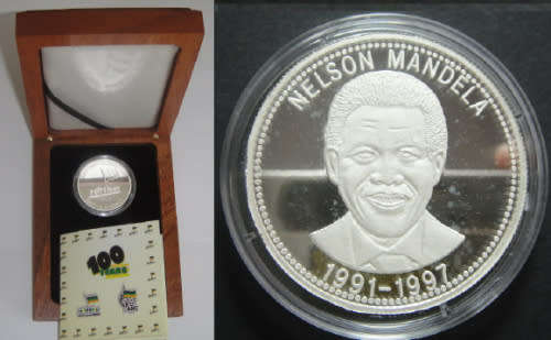 Mandela ANC centennial celebration 1oz silver in original box *no gold*