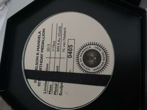 House of Mandela 95th birthday 1/10th Gold With Certificate