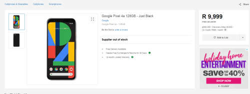 Google Pixel 4a 5.8 inch 128GB Black