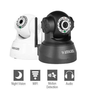 Wireless IP Surveillance Camera with Angle Control and Motion Detection (Wanscam - Black)