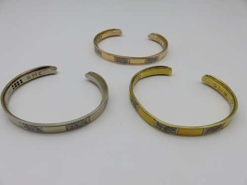 18 Carat Gold Diamond Bangle | Set of 3 - Yellow, Rose and White Gold | Fun R1 Start