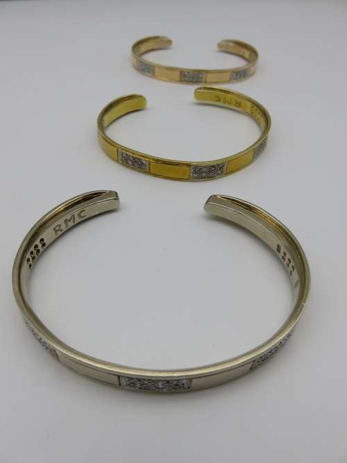 18 Carat Gold Diamond Bangle | Set of 3 - Yellow, Rose and White Gold | Fun R1 Start
