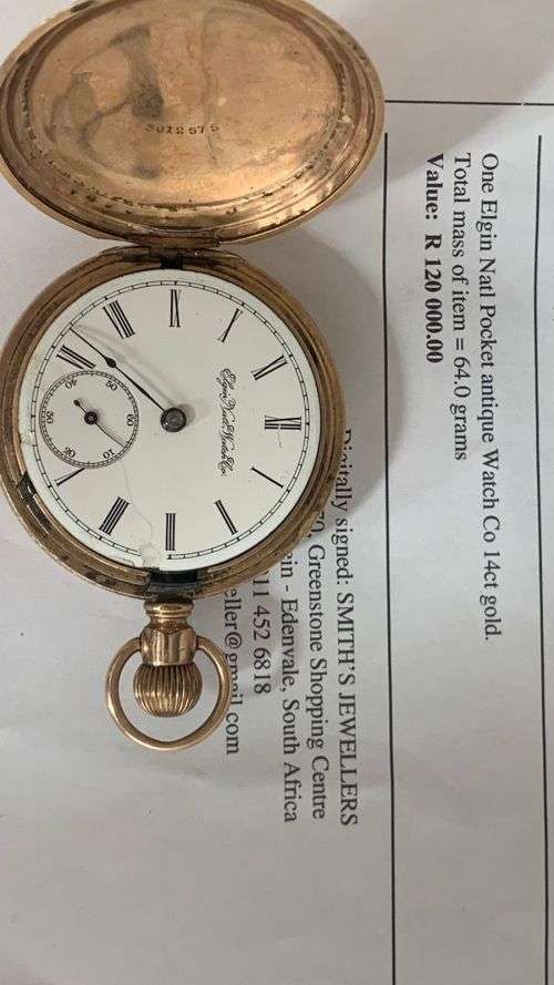 !!!CRAZY R1 START ELGIN NATL WATCH CO POCKET WATCH ***VALUED AT R120000*** !!!