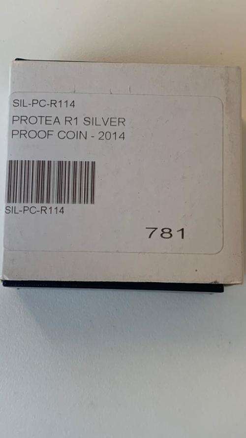 !!! CRAZY R1 DEAL SCARCE STUNNING COLLECTABLE 2014 PROOF PROTEA SILVER R1  LOW MINTAGE  !!!