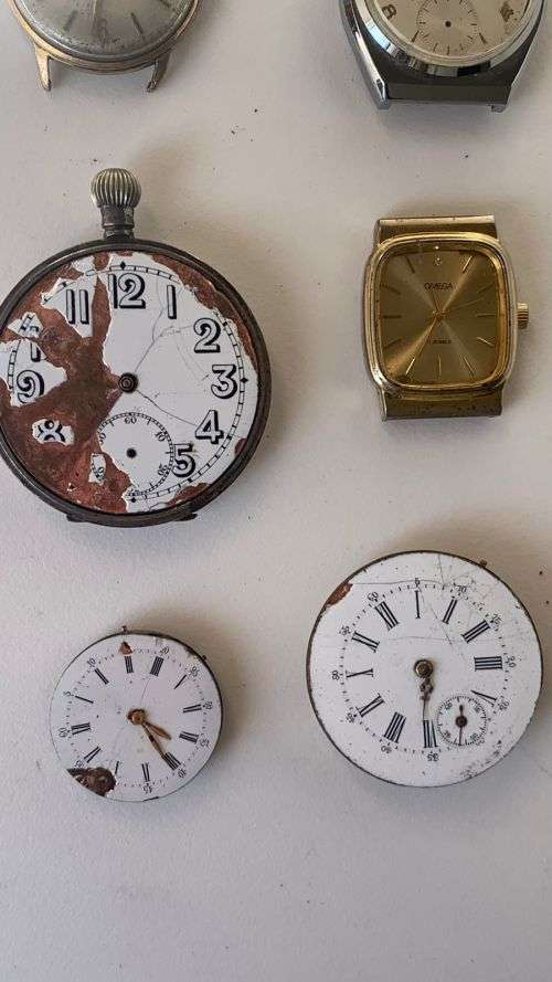 !!! CRAZY R1 START JOB-LOT MIXED WATCH PARTS VINTAGE POCKET WATCHES OMEGA LANCO !!!