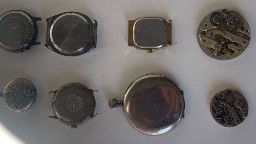 !!! CRAZY R1 START JOB-LOT MIXED WATCH PARTS VINTAGE POCKET WATCHES OMEGA LANCO !!!
