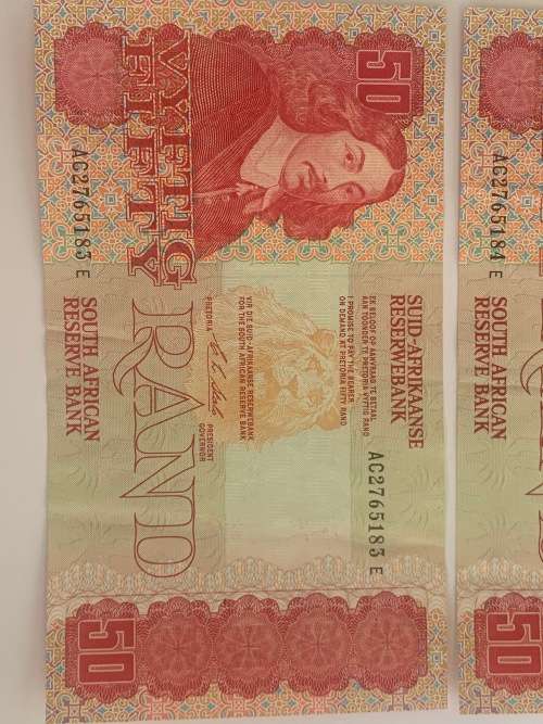 !!! UNCIRCULATED S.A R50 NOTES IN SEQUENCE!!!