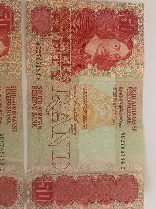 !!! UNCIRCULATED S.A R50 NOTES IN SEQUENCE!!!