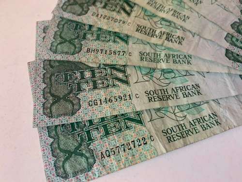 !!!9X CIRCULATED S.A R10 NOTES!!!