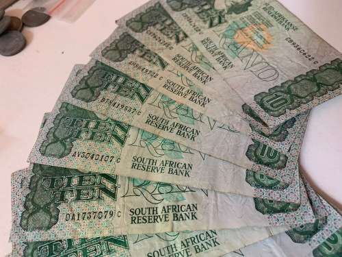 !!!9X CIRCULATED S.A R10 NOTES!!!