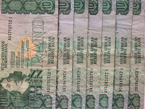 !!!9X CIRCULATED S.A R10 NOTES!!!