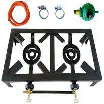 DOUBLE BURNER CAST IRON GAS COOKER