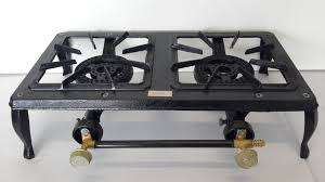 DOUBLE BURNER CAST IRON GAS COOKER