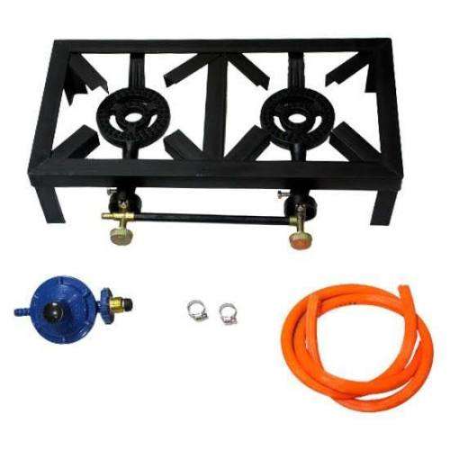 DOUBLE BURNER CAST IRON GAS COOKER