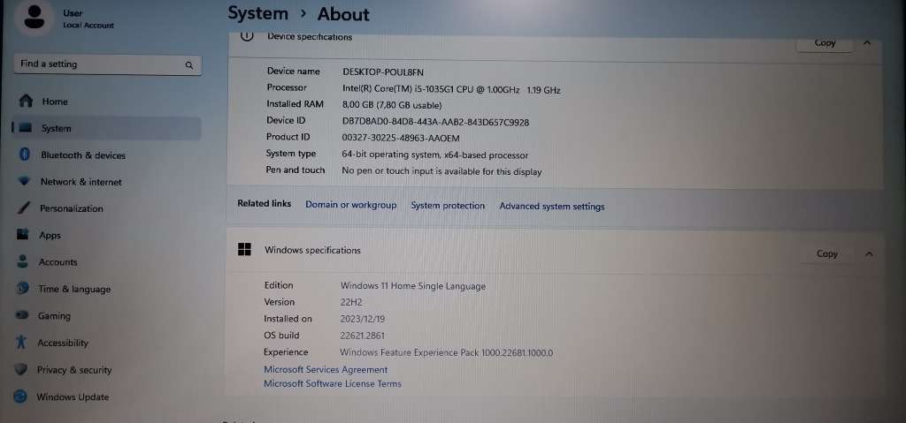 10th Gen i5 Quad Core 8 CPUs_1256GB (256SSD+1000SATA)_8GB Ram_Windows 11 Pro