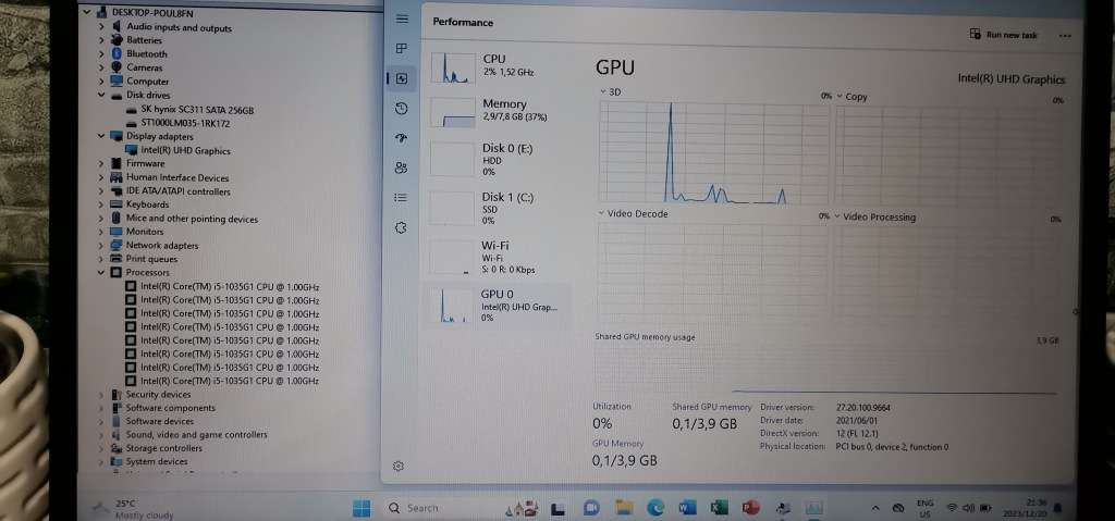 10th Gen i5 Quad Core 8 CPUs_1256GB (256SSD+1000SATA)_8GB Ram_Windows 11 Pro