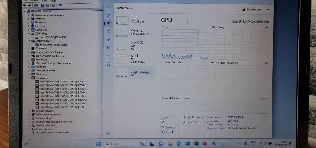 Lenovo i5 8 CPU_16GB DDR4 Ram_256GB SSD_Windows 11