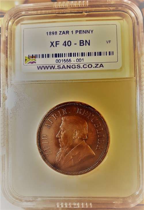 1898 ZAR 1 PENNY - XF40 SANGS - VERY GOOD GRADE - CATALOGUE VALUE  R1,200