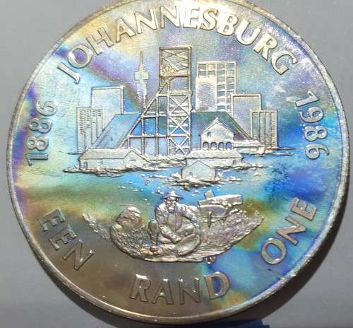 1986 - JOHANNESBURG GOLD MINES - LIMITED R1,00 BRILLIANT UNC/PROOF - SILVER