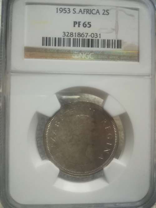 Two Shillings 1953 - Graded PF65 NGC - Union of South Africa (Only 5000 minted in proof)