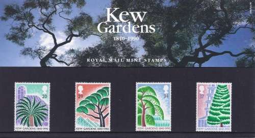 Royal mail Mint Stamp set. presentation pack 208 Kew Gardens 1990. Condition as per scan.