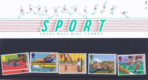 Royal mail Mint Stamp set. presentation pack 179 Sport 1986. Condition as per scan.