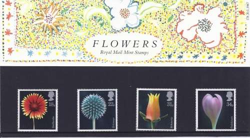 Royal mail Mint Stamp set. presentation pack 178 Flowers 1987. Condition as per scan.