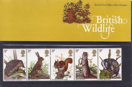 Royal mail Mint Stamp set. presentation pack British wildlife 1977. Condition as per scan.