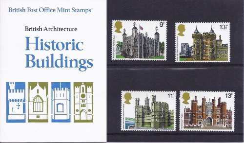 Royal mail mint Stamp set. presentation pack Historic buildings 1978. Condition as per scan.