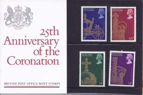 Royal mail mint Stamp set. presentation pack 25th anniversary 1978. Condition as per scan.